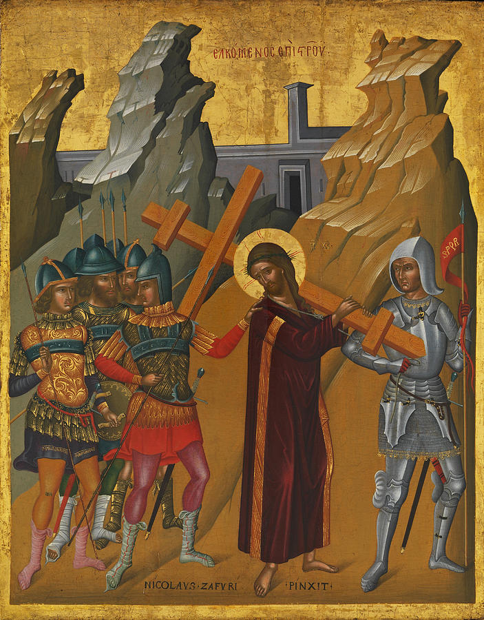 Christ Bearing the Cross Painting by Nikolaos Tzafouris
