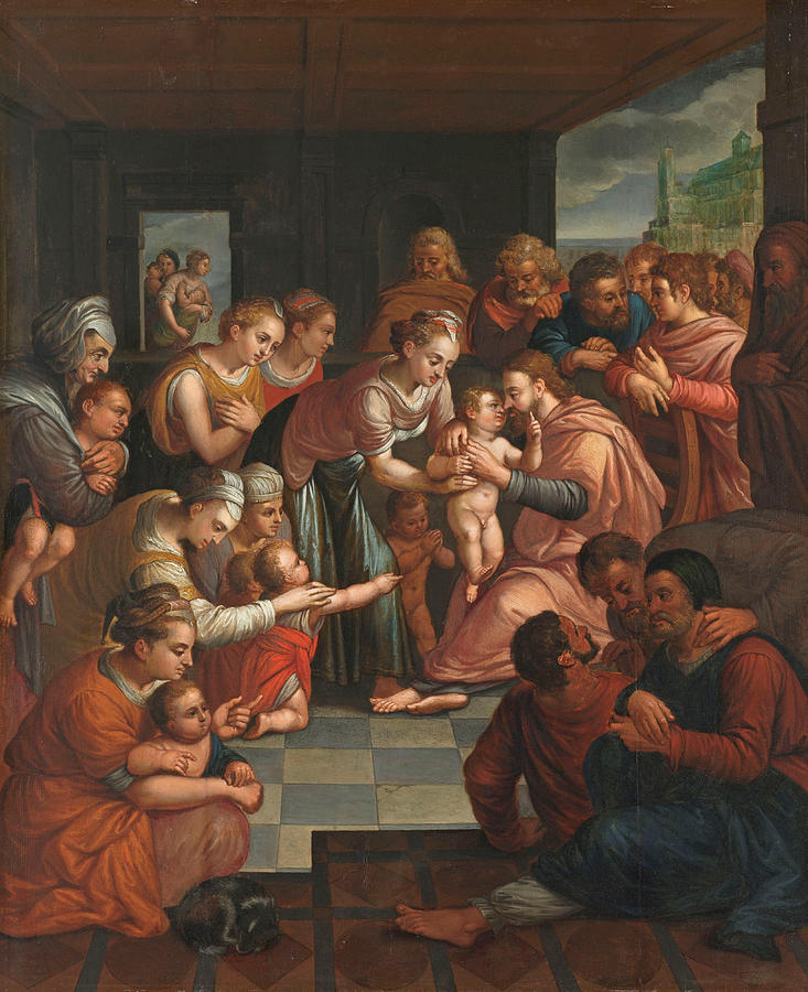 Anonymous Painting - Christ Blessing the Children by Anonymous