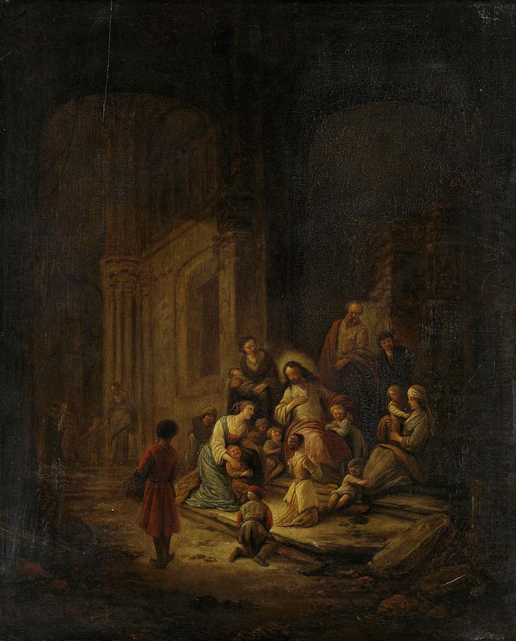 Christ Blessing the little Children art Painting by Jacob de Wit Dutch ...