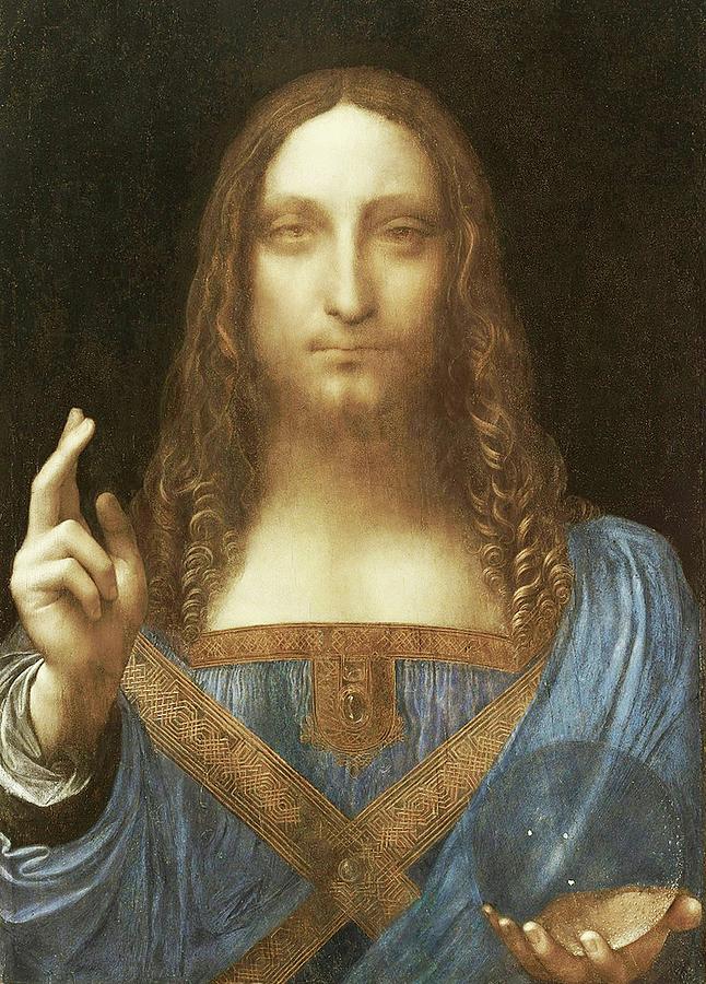 CHRIST. By Leonardo da Vinci, Salvator Mundi. Digital Art by Tom Hill ...