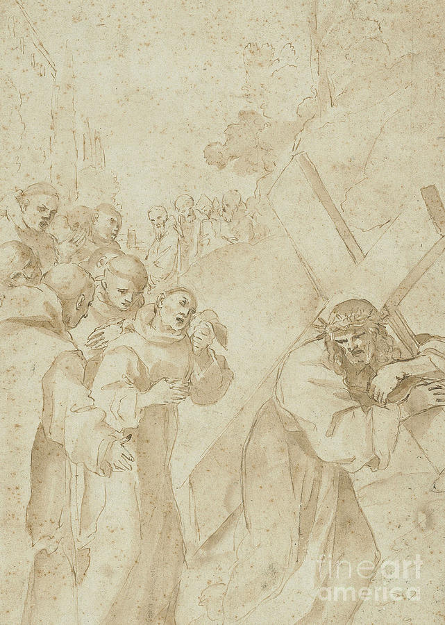 Christ carrying the Cross Drawing by Ludovico Carracci