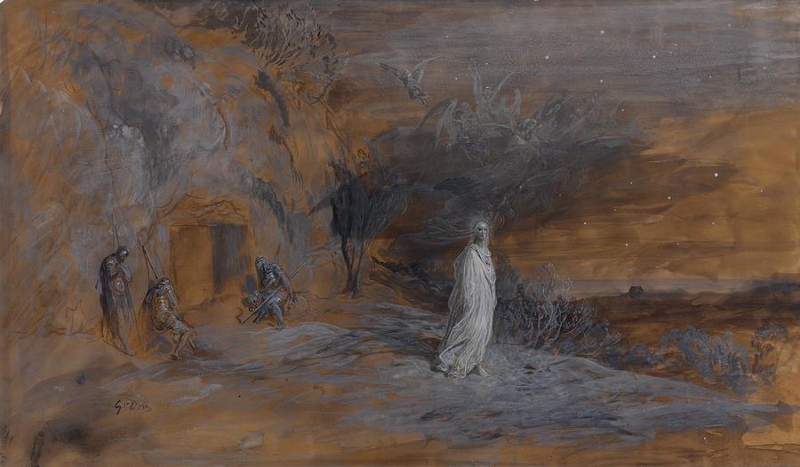 Christ coming out of the tomb Drawing by Gustave Dore French - Fine Art ...