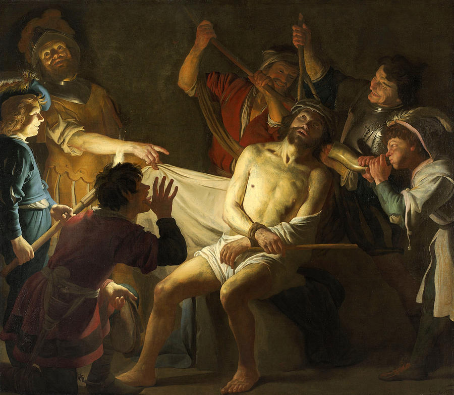 Christ Crowned with Thorns 2 Painting by Gerrit van Honthorst
