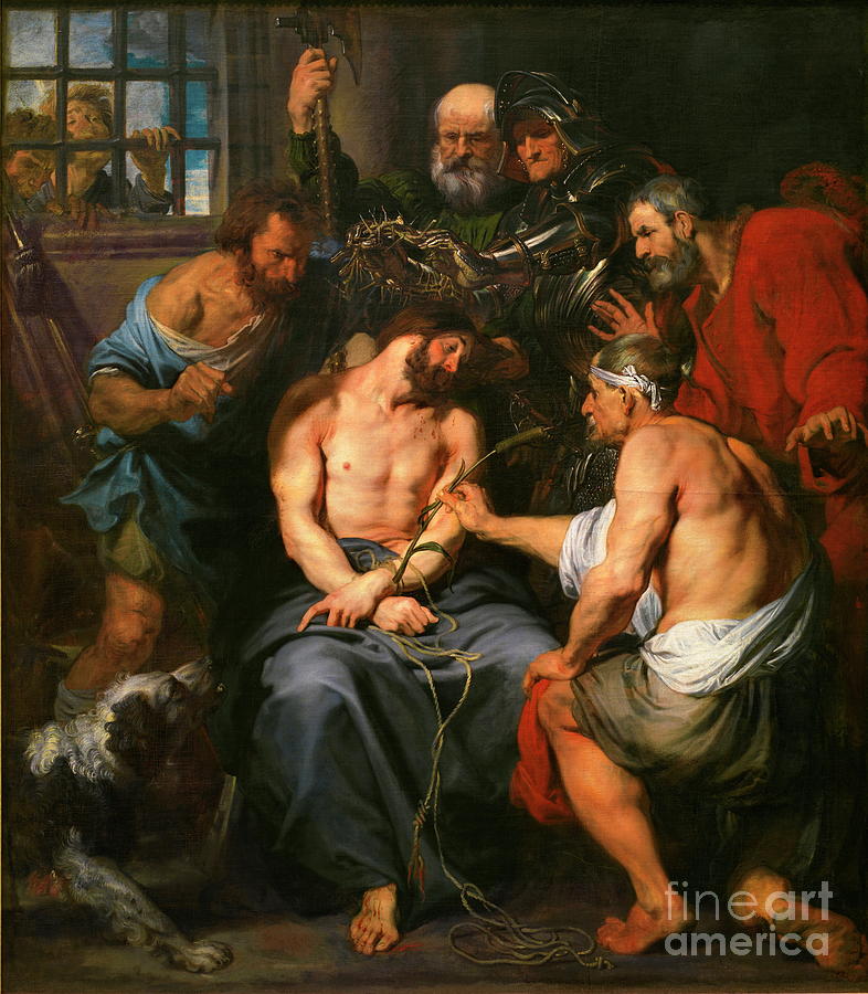 Christ Crowned with Thorns Painting by Sir Anthony van Dyck
