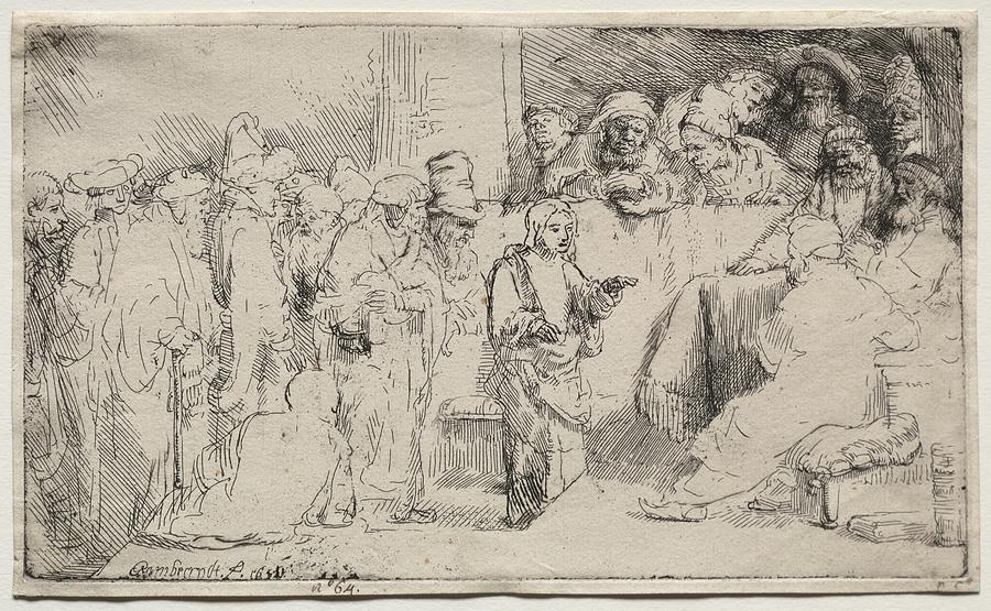 Christ Disputing With The Doctors A Sketch 1652 Rembrandt Van Rijn Painting