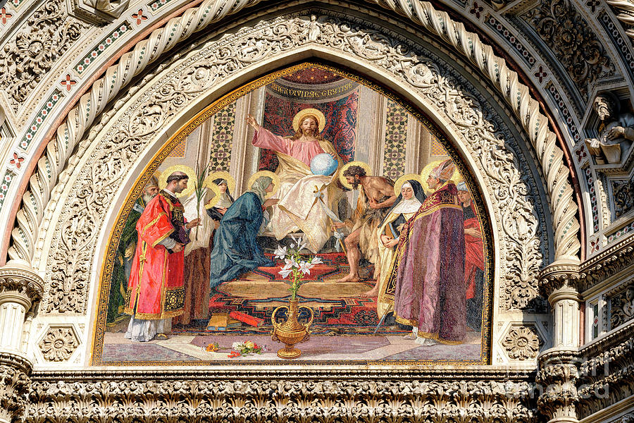 Christ Enthroned with Mary and John the Baptist at the Florence Cathedral in Italy Photograph by John Rizzuto