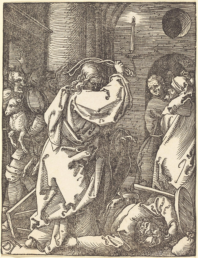 Christ Expelling the Moneylenders from the Temple Drawing by Albrecht ...