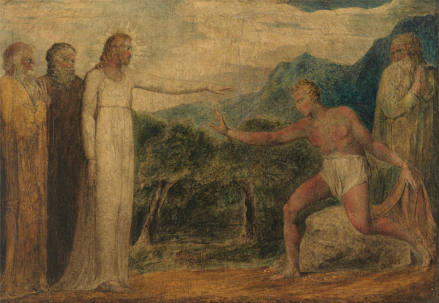 Jesus Christ Painting - Christ Giving Sight to Bartimaeus by William Blake