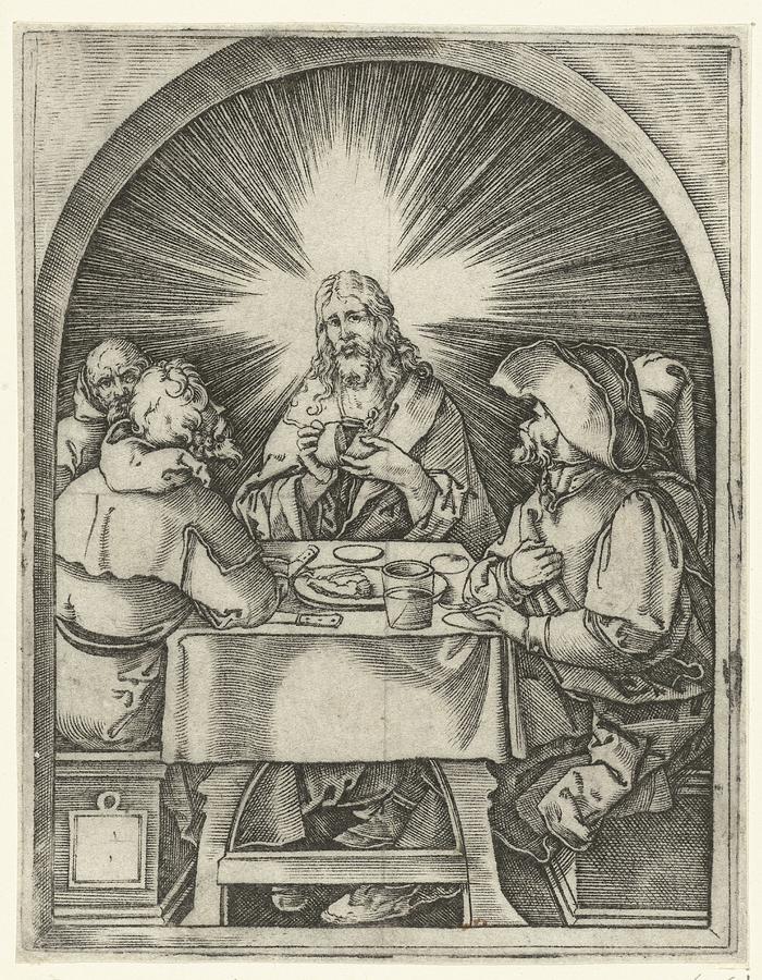 Christ Having A Meal With Disciples At Emmaus Painting