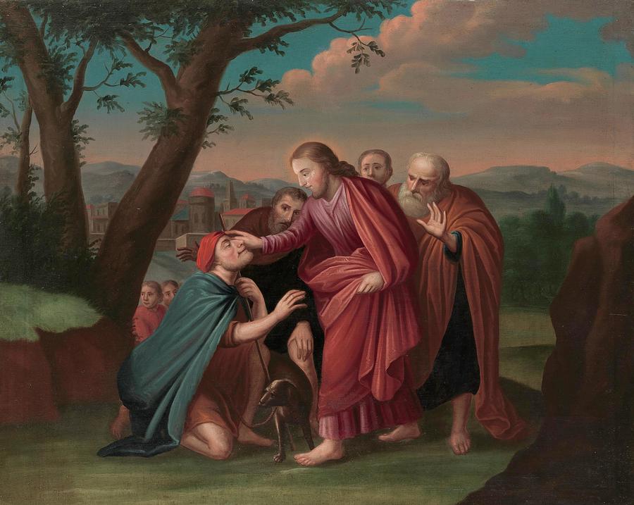 Jesus Christ Painting - Christ Healing the Blindman by Gerardus Duyckinck