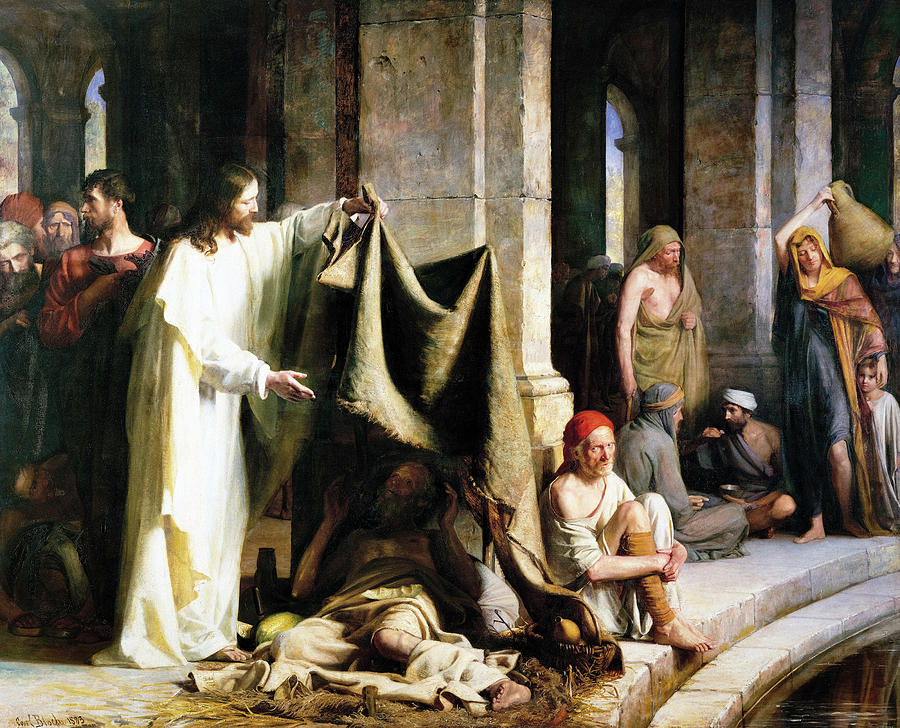 Jesus Christ Painting - Christ Healing the Sick at Bethesda, 1883 by Carl Bloch