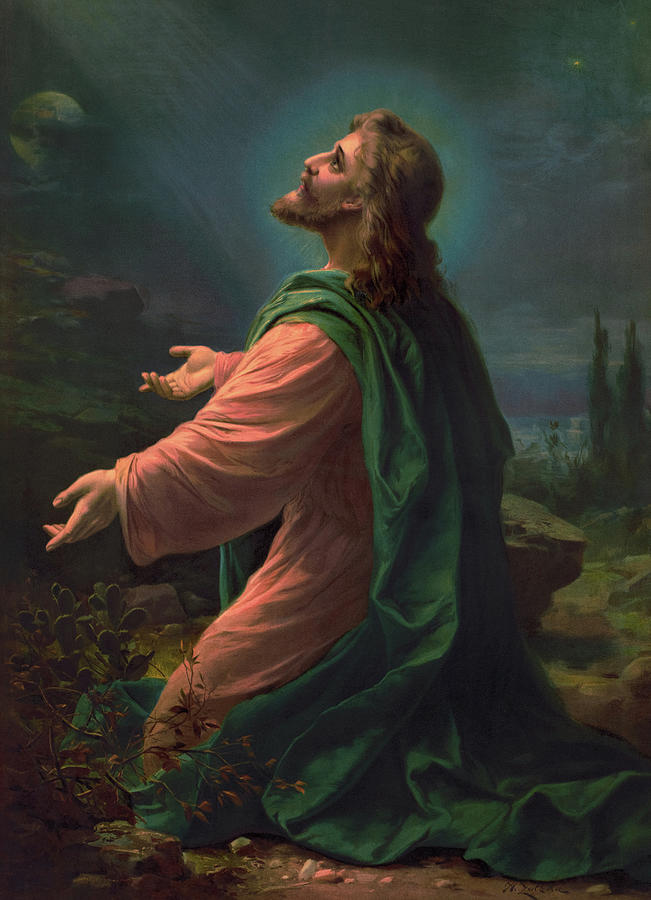 Jesus Christ Painting - Christ in the Garden of Gethsemane by Hans Zatzka