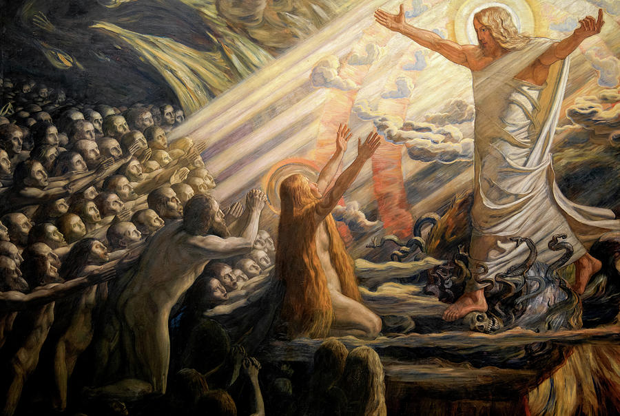 Jesus Christ Painting - Christ in the Realm of the Dead, 1894 by Joakim Skovgaard