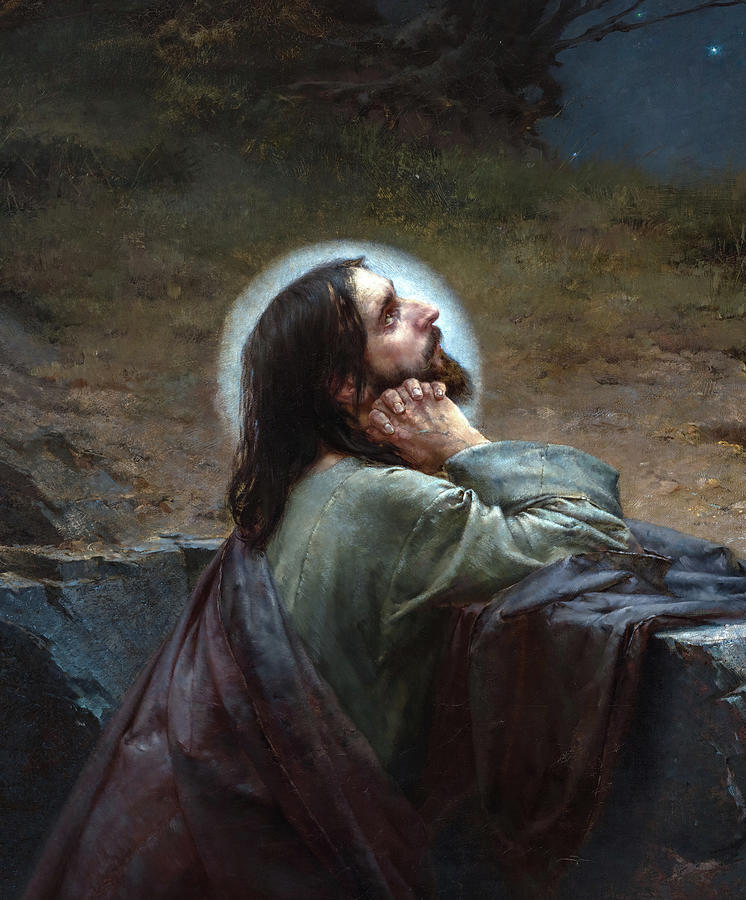 Christ On Mount Olive Painting By Emanuel Krescenc Liska Pixels