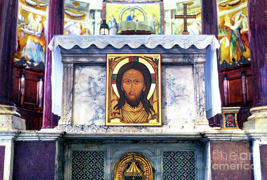 Christ on the Altar at the Basilica di Santa Maria in Trastevere Roma Photograph by John Rizzuto