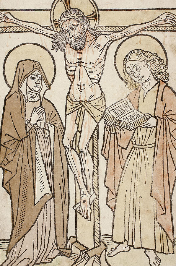 Christ on the Cross Between Mary and Saint John Relief by Unknown Artist