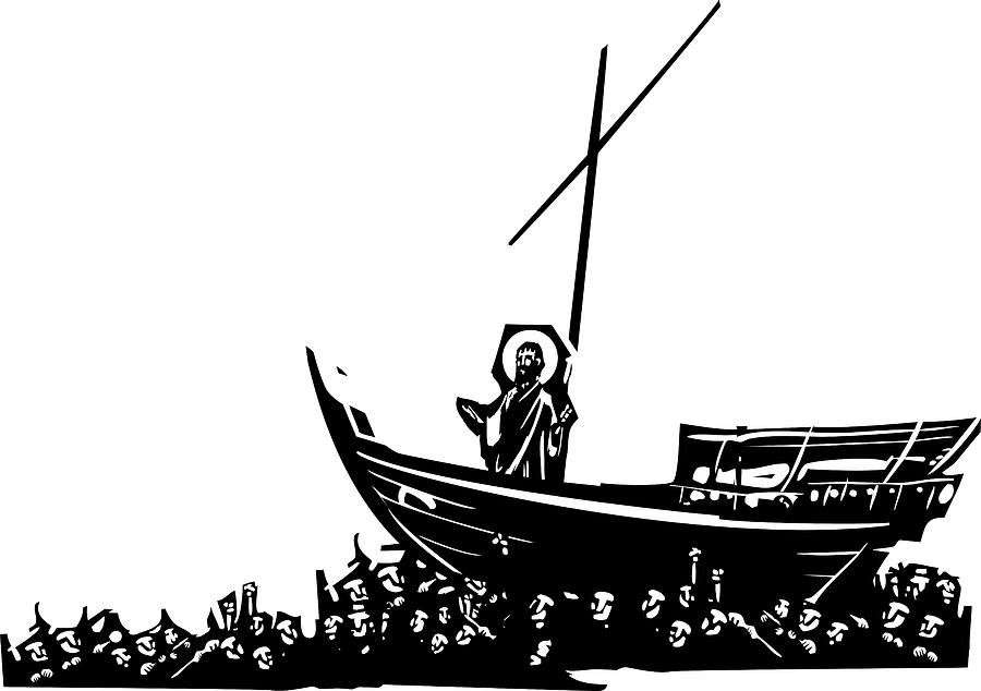 Christ on the sea Drawing by Jeffrey Thompson