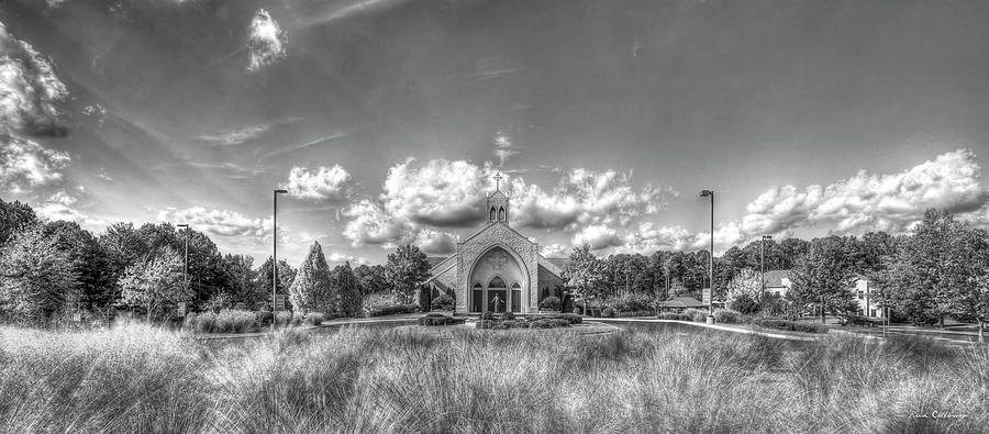 Christ Our King and Savior Catholic Church 2 B W Lake Oconee Greene County Georgia Art Photograph by Reid Callaway