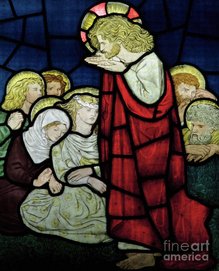 Christ Preaching, circa 1870 Glass Art by Dante Gabriel Charles Rossetti