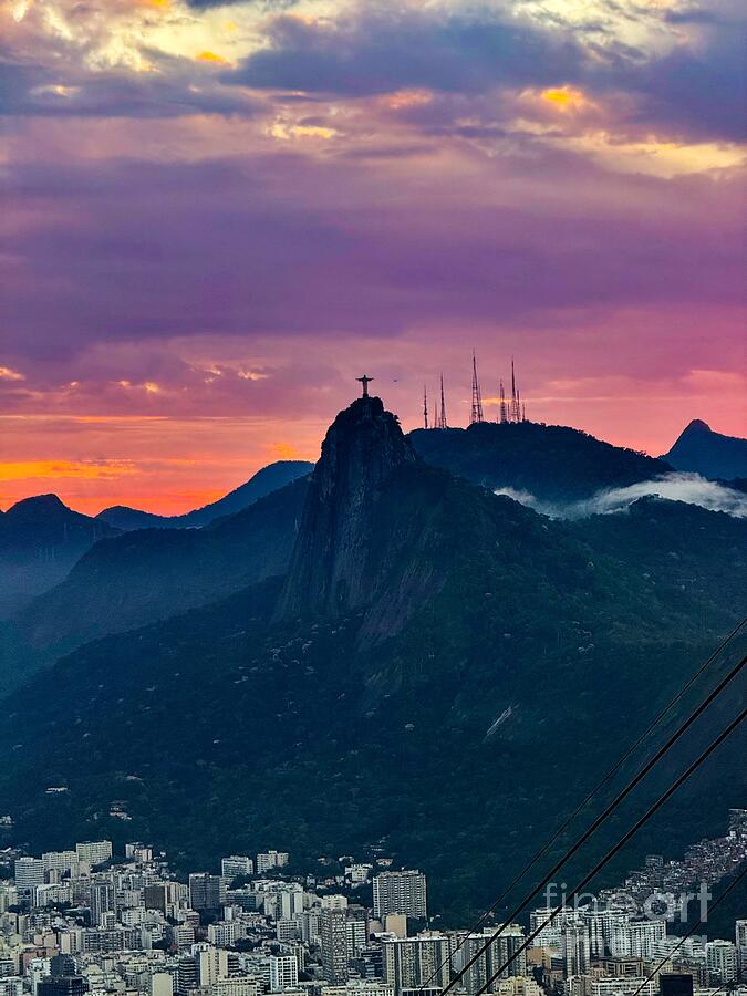 Christ the Redeemer at Sunset Photograph - Christ the Redeemer at Sunset by Leslie Brashear