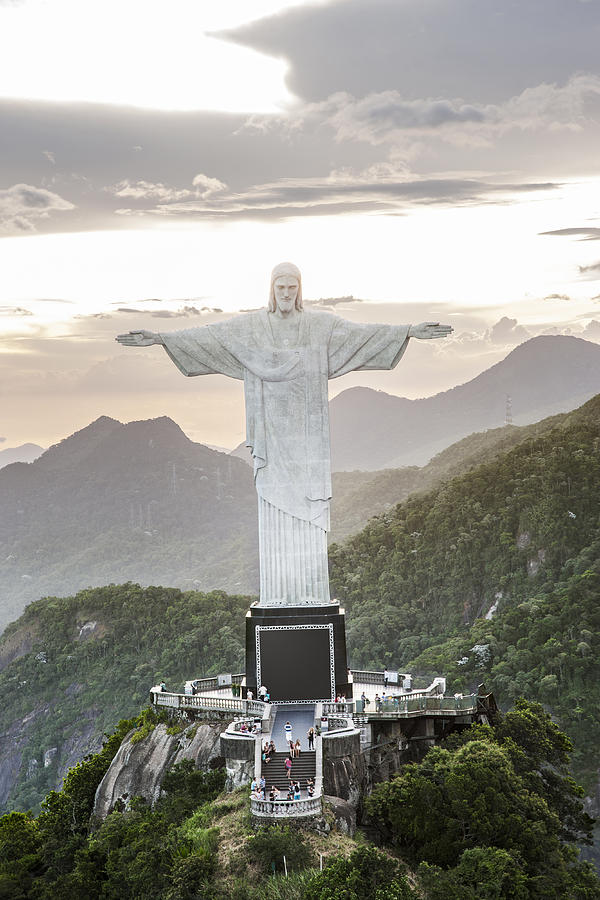 Christ the Redeemer, Corcovado at sunset Photograph by Christian Adams