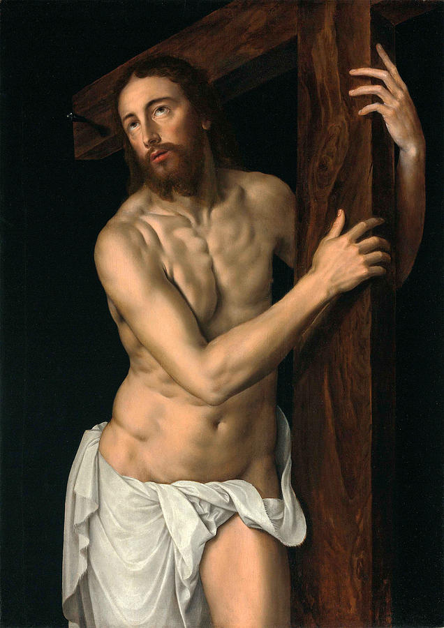 Christ the Redeemer holding the Cross  Painting by Willem Key