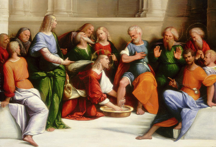 Christ Washing the Disciples Feet, 1525 Painting by Garofalo - Pixels