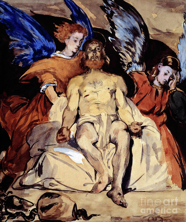 Christ with Angels Painting by Edouard Manet