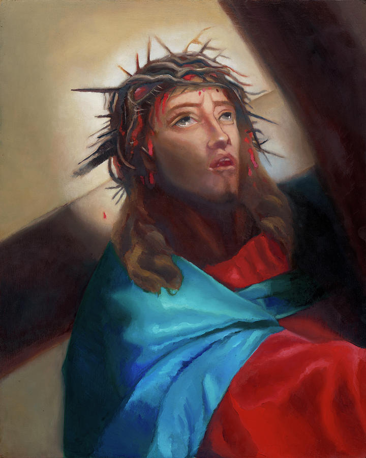 Christ With Cross Painting by David N Corrado - Fine Art America