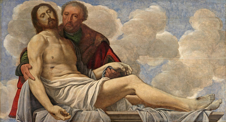 Christ with Joseph of Arimathea Painting by Giovanni Gerolamo Savoldo