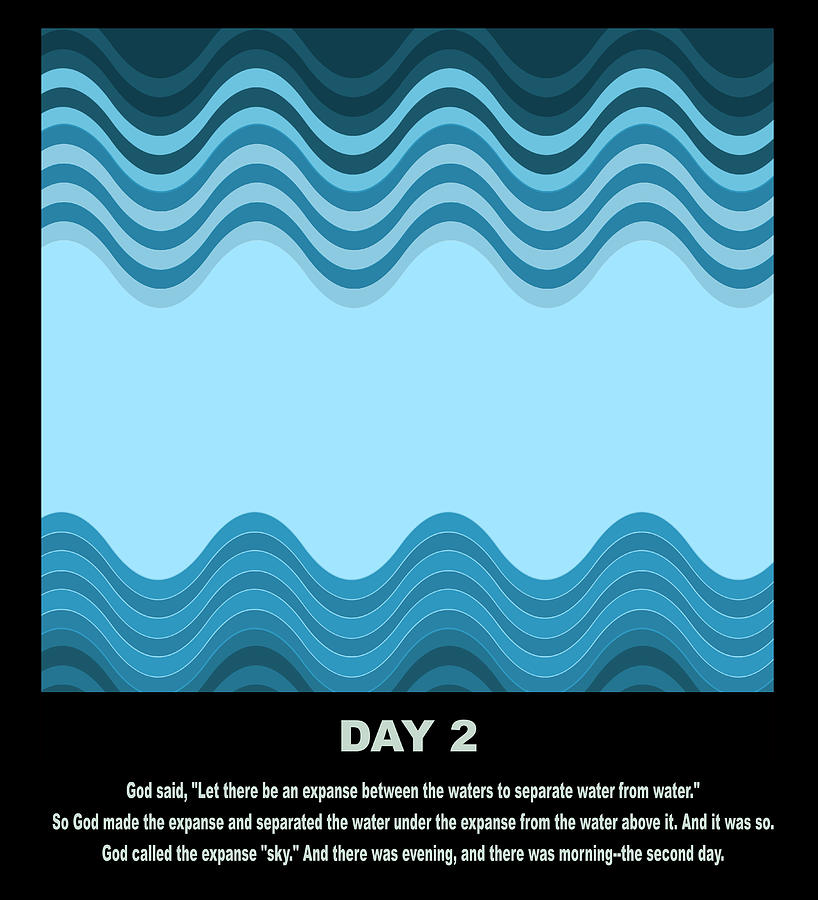 Christian Abstract Minimal Art-genesis Bible Verse Art -day 2 Of ...