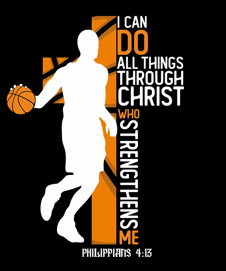 Christian Basketball Bible Verse I Can Do All Painting by Murphy Miller