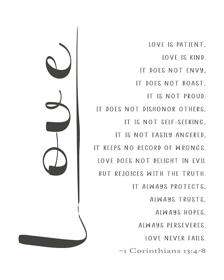 Christian Bible Verse - Greatest is Love 8x10 Digital Art by Bob Pardue