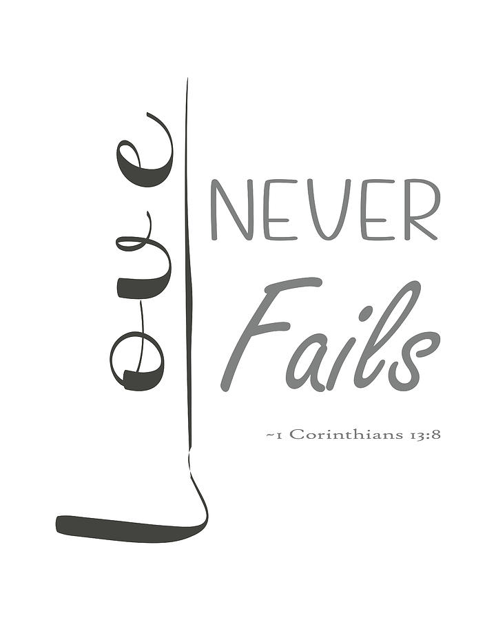 Christian Bible Verse - Love Never Fails Digital Art by Bob Pardue