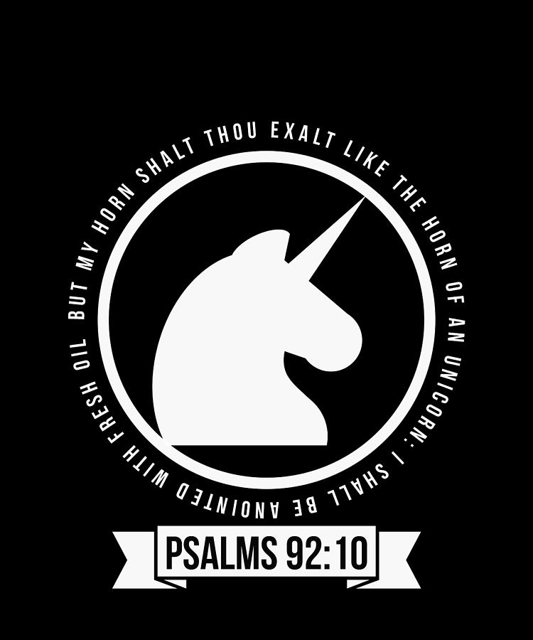 Christian Bible Verse Unicorn Quote Digital Art by GraceField Prints