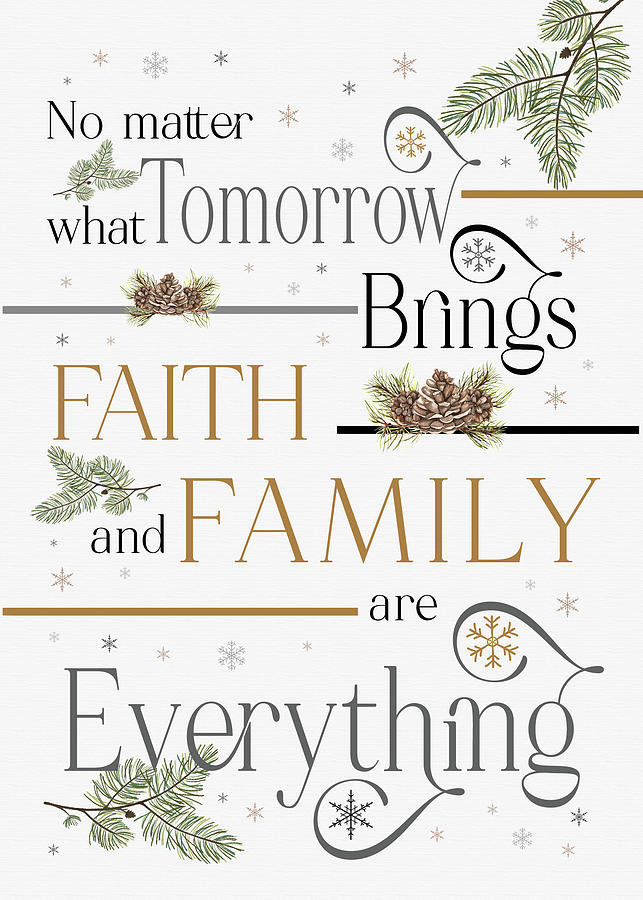 Christian Christmas Faith and Family Pines Digital Art by Doreen Erhardt
