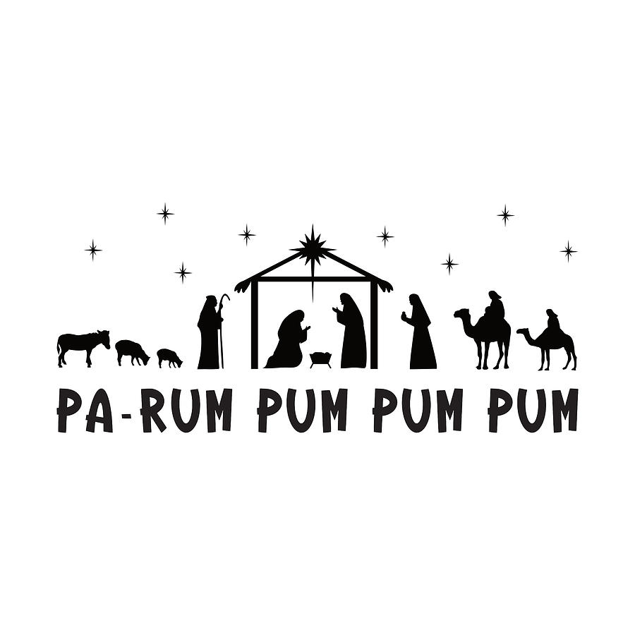 Christian Christmas Nativity - Pa Rum Pum Pum Pum Digital Art by Bob Pardue