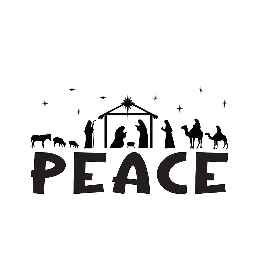 Christian Christmas Nativity - Peace Digital Art by Bob Pardue