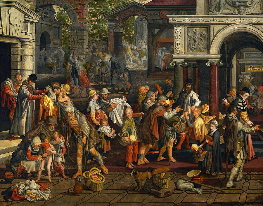 Christian Deeds of Mercy Painting by Pieter Aertsen