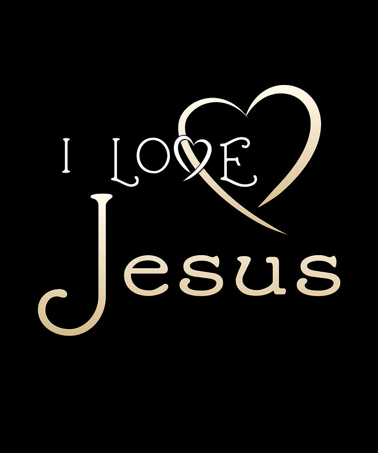 Christian Design I Love Jesus Chic Heart And Classic Design Digital Art 