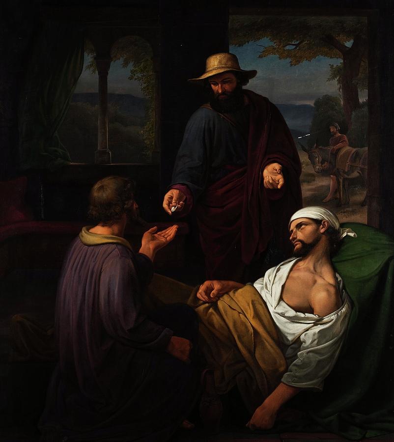 Christian Emil Andersen  The Good Samaritan 1844 By Padre Martini Painting