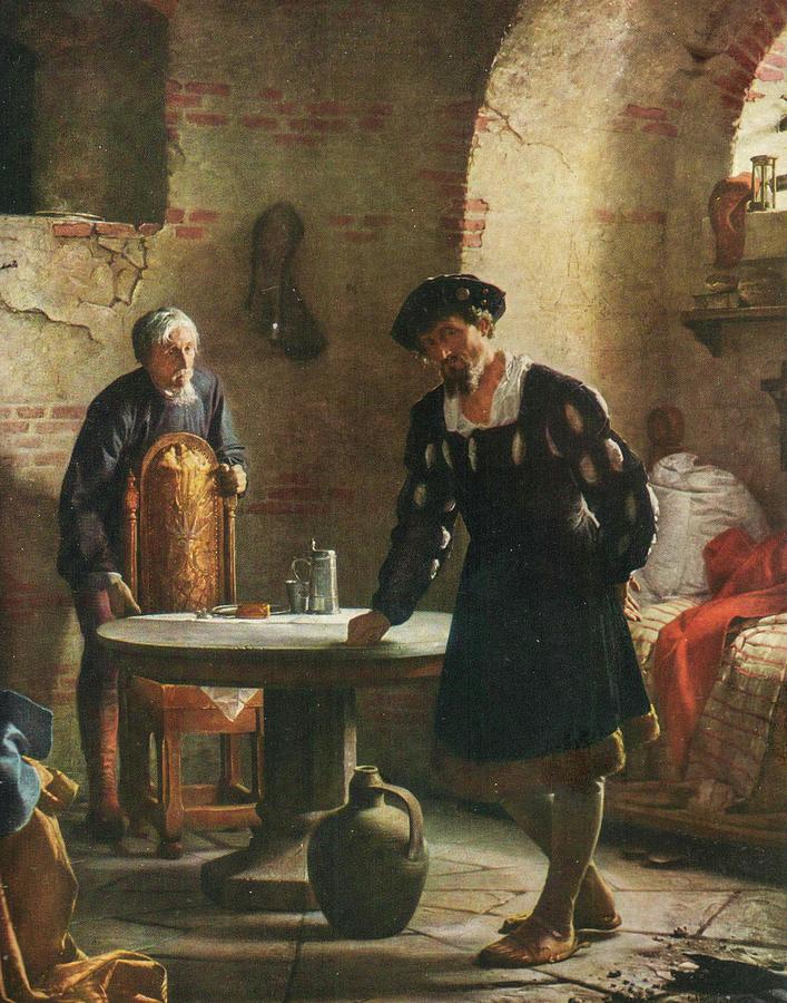 Christian II imprisoned in the tower at Sonderborg castle Painting by Carl Bloch Christian II imprisoned in the tower at Sonderborg castle Painting by Carl Bloch