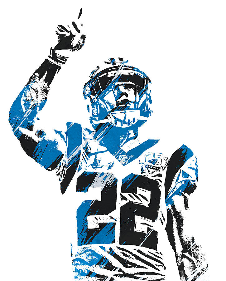 Christian McCaffrey CAROLINA PANTHERS WATERCOLOR STROKES PIXEL ART 1