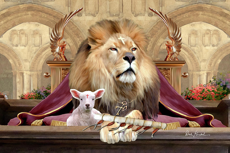 Christian Religious Art Of Jesus Painting Lion Of Judah The King Of Glory Painting By Dale Kunkel