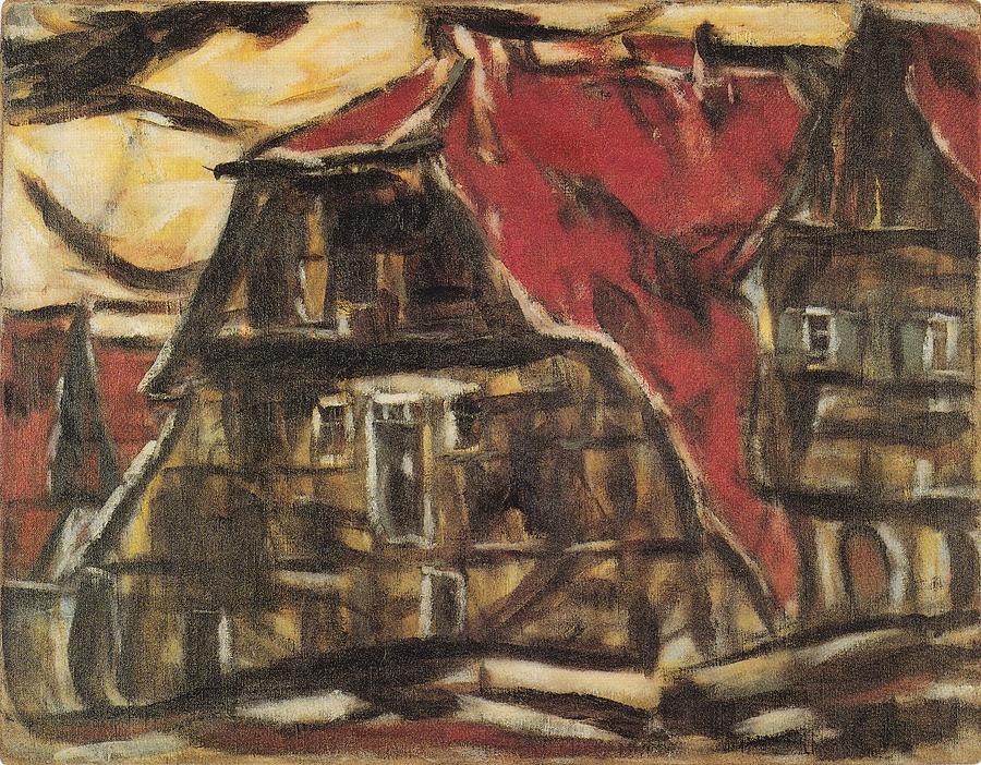 Christian Rohlfs Rotes Haus in Dinkelsbuhl Painting by Christian Rohlfs