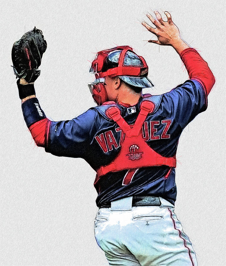Christian Vazquez - Catcher - Boston Red Sox Digital Art by Bob Smerecki -  Pixels