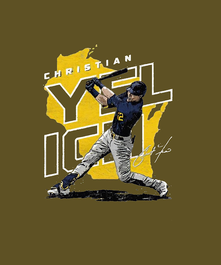 Christian Yelich-02 Digital Art by Kha Dieu Vuong - Pixels