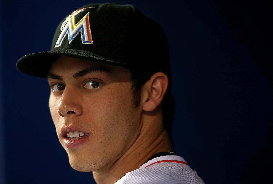 Christian Yelich Photograph by Mike Ehrmann