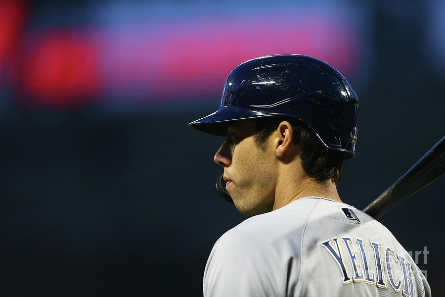 Christian Yelich Photograph by Mike Stobe Christian Yelich Photograph by Mike Stobe