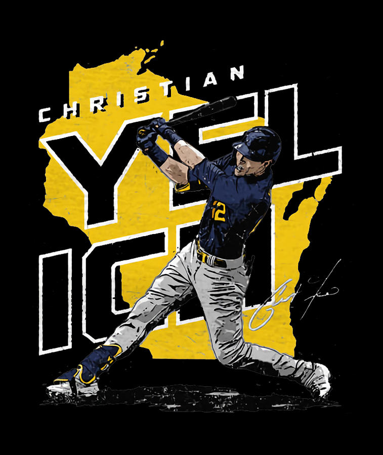 Christian Yelich Player Map Digital Art by Kelvin Kent | Fine Art America